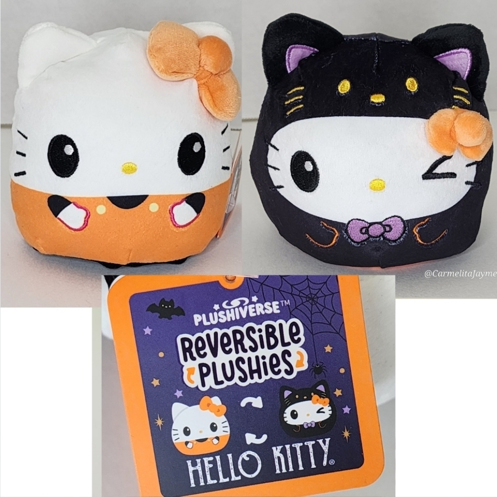 🎃 HELLO KITTY 🐈‍⬛️ Plushiverse Reversible Plush HK & Friends Sanrio TeeTurtle